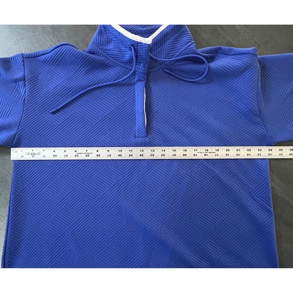 T by Talbots Blue Relaxed Pullover Sweater Button Mock Neck Women’s Plus Size 1X - Picture 9 of 11